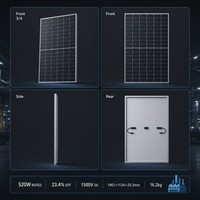 Panneau solaire rigide léger de type N TOPCon 520W, 7,3 kg par mètre carré, sans renfort pour projet solaire sur toit en acier