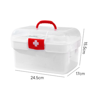 First Aid Clear Top Case <b>Plastic</b> Medicine <b>Box</b> Home First Aid Kit for Home School - Product Image 5