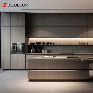 Meuble <span class=keywords><strong>de</strong></span> cuisine modulaire en bois massif <span class=keywords><strong>de</strong></span> haute qualité, crédence en contreplaqué, finition stratifiée, design moderne, écologique et durable, garantie 3 ans - Product Image 1