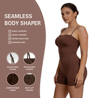 Body court sans bretelles sans coutures - Nylon écologique respirant, effet ventre plat, rembourré pour rehausser les fesses, gaine sculptante
