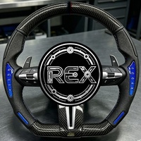 Volant en cuir suédé avec affichage LED en fibre de carbone véritable pour BMW E64 630i 645ci 650i - Modification
