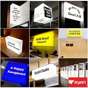 Hộp Đèn <span class=keywords><strong>LED</strong></span> siêu mỏng để quảng bá thương hiệu hiện đại hình chữ nhật treo màn hình quảng cáo với khung nhôm chiếu sáng - Product Image 2