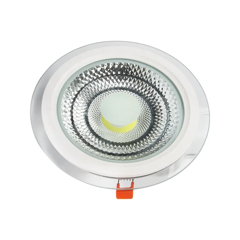 Plafonnier LED à rendu des couleurs élevé 9W monté en surface panneau de verre rond tricolore gradation smart IC drive plafonnier