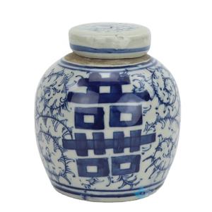 RZGC06-H jingdezheep כחול לבן פורצלן קטן כפול אושר דפוס קישוט הבית מיני אחסון קרמיקה - Product Image 1