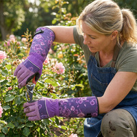 Gants de jardinage Shunyu durables en microfibre avec manchette longue, protection accrue, design antidérapant, maintien sûr, dos en maille respirante et frais