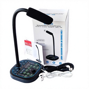 Tarjeta de Sonido Transfronteriza, Micrófono con Cambiador de Voz, Micrófono de <span class=keywords><strong>Karaoke</strong></span>, Dispositivo de Voz Universal para Computadora y Teléfono, Omnidireccional, para TikTok y Belleza - Product Image 1
