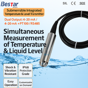 Sensor de Nivel de Temperatura Integrado con Salida de 4-20mA para Tanques de Agua, 0-125, Acero Inoxidable 316L, Precisión del 0.5%FS - Product Image 2