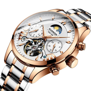 <span class=keywords><strong>Orologio</strong></span> da Polso Meccanico <span class=keywords><strong>Automatico</strong></span> da Uomo Guanqin GH17003 con <span class=keywords><strong>Cinturino</strong></span> in Vera <span class=keywords><strong>Pelle</strong></span> / Acciaio Inossidabile - <span class=keywords><strong>Orologio</strong></span> da Uomo - Product Image 5