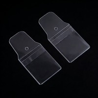 Porte-cartes en PVC bicolore personnalisé, découpé avec trou de suspension, étui pour cartes imprimé, étiquette de marque de mode avec fermeture à clip