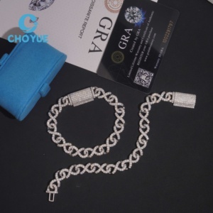 ลดราคาพิเศษ สร้อยคอเงินแท้ S925 ลาย Cuban Link Infinity ขนาด 10 มม. ประดับเพชร Moissanite สไตล์ฮิปฮอป เครื่องประดับคุณภาพสูง สร้อยคอผู้ชาย ผ่านการทดสอบเพชร GRA - Product Image 6
