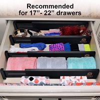 Diviseurs de tiroirs extensibles en bambou, organisateurs ajustables pour ustensiles de cuisine, chambre, bureau, rangement de tiroirs, vente en gros, OEM, personnalisé