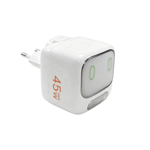 อะแดปเตอร์ชาร์จเร็ว <span class=keywords><strong>45W</strong></span> GAN แบบสองพอร์ต 2USB-C พร้อมฟังก์ชันไฟกลางคืนควบคุมด้วยเสียงอัจฉริยะ AI สำหรับโทรศัพท์ <span class=keywords><strong>Samsung</strong></span> Apple Xiaomi - Product Image 1