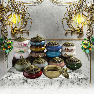 โคมไฟน้ำหอมเซรามิกพร้อมกลิ่นหอมไม้จันทน์สำหรับตกแต่งศาสนาและบ้านเป็นมิตรกับสิ่งแวดล้อมและทนทาน - Product Image 2