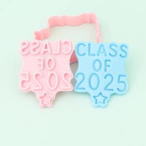 Serie de temporada de graduación Doctor Hat Certificado de graduación Cortadores de galletas de plástico ecológicos Amor 3D Dibujos animados DIY Impresión de arcilla - Product Image 3