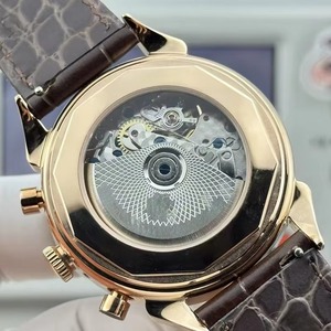 Montre Vintage en Corne de Vache Étanche 2026 Nouveau Boîtier Or Rose Chronographe Mécanique Manuel Homme Luxe Style 1955 - Product Image 5