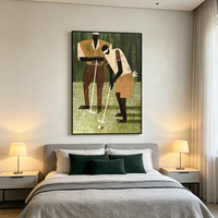 Peinture à l'huile sur toile grand format, personnalisée, motif golf, peinte à la main, avec cadre, pour décoration murale, marque ZM, style moderne pour salon, vente en gros