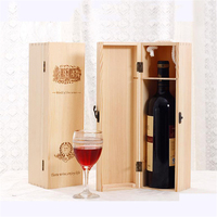 Boîte à vin de luxe rectangulaire en bois de pin, fabriquée à la main par WanuoCraft
