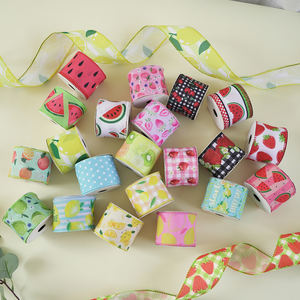 Заводская лента средней длины на заказ, проводная лента с краями, летняя лента для рукоделия с фруктами, тканевая Проводная лента для венка, подарок, свадебный Декор - Product Image 4