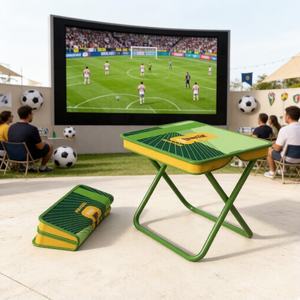 Tabouret pliant en aluminium sous licence <span class=keywords><strong>FIFA</strong></span> 2026 pour le visionnage, le camping et le jardin - Siège compact et portable Vert/Jaune Vif - Product Image 2