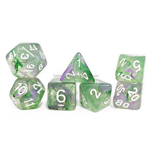 Venta al por mayor precio barato DND acrílico multicolor poliédrico claro Swing Dice Set para TRPG DND <span class=keywords><strong>Dungeons</strong></span> <span class=keywords><strong>Dragons</strong></span> RPG juegos dados - Product Image 1