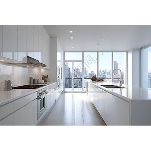 Gabinetes de Cocina <span class=keywords><strong>Prima</strong></span> con Acabado Laca de Superficie Lisa, Construcción de Madera Sólida <span class=keywords><strong>Natural</strong></span> - Product Image 4