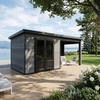 Casas de Jardín Modernas Serie Multi D de WPC con Protección UV, para Exteriores, Apartamentos, Parques, con Vidrio Antibalas, para Dormitorios, Salones y Gimnasios
