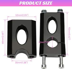 7/8 22mm vélo guidon pince de montage pour Coleman B <span class=keywords><strong>Apollo</strong></span> SSR <span class=keywords><strong>110</strong></span> 125cc <span class=keywords><strong>Dirt</strong></span> Pit Bike moto pièces Mini vélo guidon Risers - Product Image 3