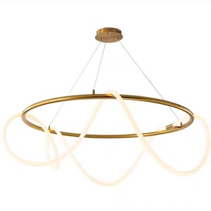 Italian <strong>Minimalist</strong> Chandelier Living Room Creative Bar Bedroom Line Restaurant Led Light Hanging <strong>Lighting</strong> DIY Pendant Lamp Home - Product Image 4