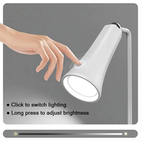 Lampe de bureau LED sans fil rechargeable 4-en-1 Base magnétique Clip flexible Montage mural Veilleuse portable pour bureau Chambre à coucher Lecture