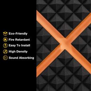 <span class=keywords><strong>BONNO</strong></span> – lot de 12 panneaux en mousse acoustique 2 "X 12" X 12 ", Absorption acoustique insonorisante, isolation acoustique - Product Image 5