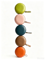 Ruban à mesurer personnalisé en cuir PU miniature, ruban à mesurer rétractable rond de poche, cadeau promotionnel d'entreprise, cadeau d'affaires en gros, OEM