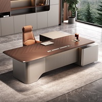 Ensemble de bureau exécutif moderne et minimaliste de luxe avec bois écologique pour le bureau du PDG/président/directeur