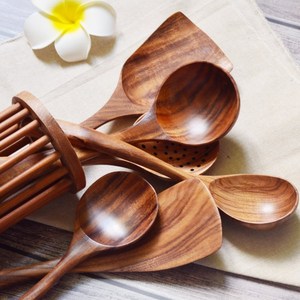 Utensili da Cucina in Legno Massiccio Certificati SGS FDA FSC, Antiaderenti, Sicuri, Resistenti alle Crepe, Senza Vernice, per Uso Domestico - Product Image 4
