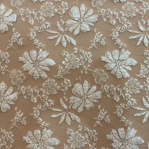 Strick Polyester Custom Floral Design Drei dimensionale Prägung Brokat Jacquard Stoffe für Lady Dress Hot Sale In Thailand Markt