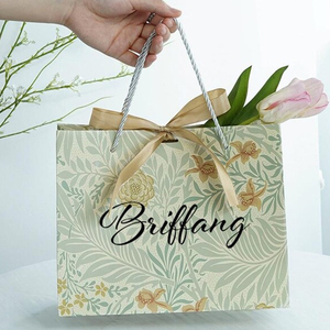 Luxury Customized Promotional Paper Bags with Ribbon Handle for Christmas <strong>Gift</strong> Packaging and <strong>Featuring</strong> Your Own Logo - Product Image 3