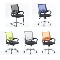 Hot Home Office Guest Chaise de bureau d'attente réglable en hauteur pivotant Orange Mesh Visiteurs Chaises d'invité pour bureau moderne