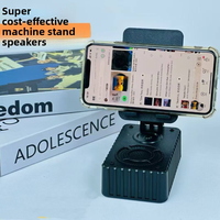 Haut-parleur et subwoofer 2-en-1, mini amplificateur de bureau pliable avec support pour téléphone portable