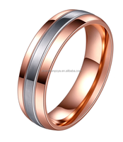Bague en acier tungstène noir POYA 6MM avec incrustation de pierre naturelle pour homme, cadeau de festival, cadeau de fiançailles pour les amoureux