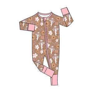 Wholesale Spring Baby Kids Girls He is <b>Risen</b> Floral Cross Print Long Sleeve 2Pcs Sets & Romper Boutique Casual Easter Outfits - Product Image 5