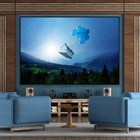 Écran de projection à cadre étroit et fixe, écran de cinéma maison noir, écran de projection 4K pour projecteur UST ALR, écran de projection en cristal PET