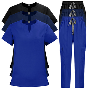 Ensemble de Blouse et Pantalon Médical Unisexe en Gros – Doux, Respirant, Col en V, Tenue d'Infirmière, Vêtements de Travail Hospitaliers, Pantalon Cargo Jogger Personnalisable - Product Image 1