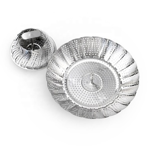 Panier à vapeur extensible pliable en acier inoxydable pour légumes, pour la cuisine, meilleure vente d'<span class=keywords><strong>amazon</strong></span> - Product Image 3