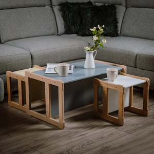 Ensemble de table et de chaises en bois Montessori pour enfants pour chambre à coucher, école, maternelle ou ferme - Product Image 1