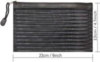 Sac de rangement en maille polyester avec fermeture éclair et cordon, idéal pour la papeterie, vente en gros d'usine, réutilisable pour l'emballage et le classement à domicile