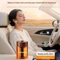 Diffuseur de parfum pour voiture DIY écologique avec couvercle en bois, bouteille en verre, parfum bois d'agar, désodorisant pour porte-gobelet, huile essentielle végétale naturelle