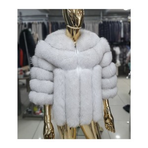 RXFurs pellicciaio stile Vintage pelliccia di lusso da donna capospalla taglie forti cappotti per signore vera pelliccia di volpe cappotto invernale - Product Image 1