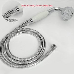 Set Doccia Moderno a Forma di Telefono <span class=keywords><strong>con</strong></span> Soffione Rotondo e Doccetta, <span class=keywords><strong>Tubo</strong></span> <span class=keywords><strong>Flessibile</strong></span> da 150 cm Senza Supporto, Finitura Cromata - Product Image 5