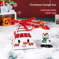 Pyramidenförmige Papier-Geschenkbox Weihnachtsthema Lebensmittel-Kartonbox Recycelbar Schwamm Kaugummi Individuell Selbstaufrichtend Direkt ab Werk