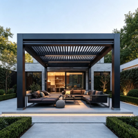 Pergola moderne en alliage d'aluminium, imperméable, électrique, à lames orientables motorisées, gazebo bioclimatique, protection solaire extérieure