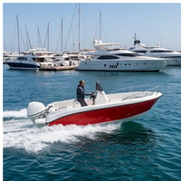 Perahu Fiberglass Konsol Tengah Model Baru 5m 2026 Speedboat Pancing untuk Mesin Tempel 90HP 5 Kursi